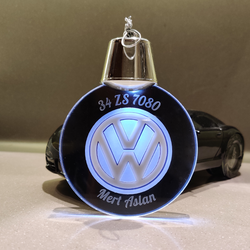 Kişiye Özel Araba Logolu ve Plakalı Işıklı Led Lamba - Thumbnail